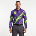 Custom Sublimation Long Sleeve Golf Shirt Mens