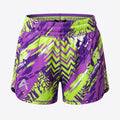 Custom Sublimation Shorts Ladies purple lime chevron