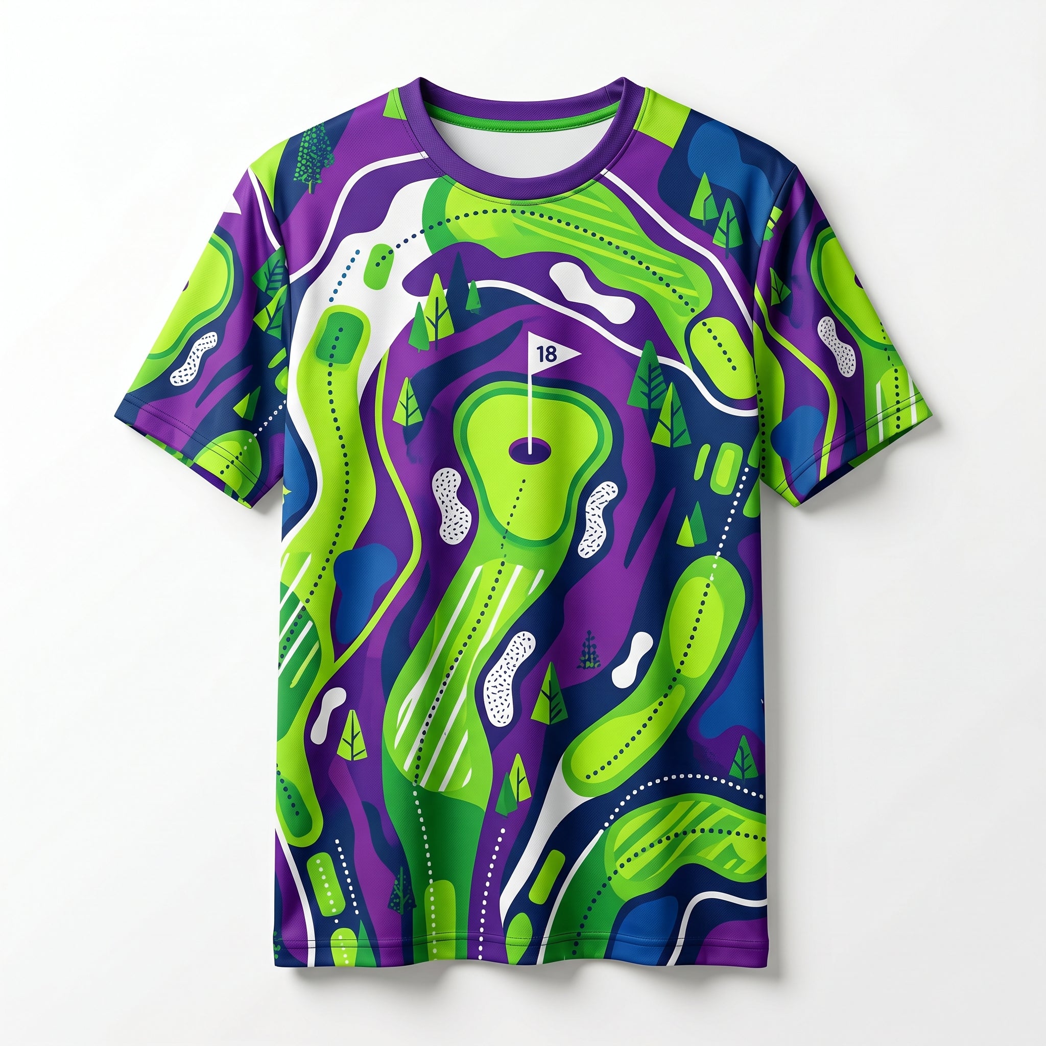 Custom Sublimation T-Shirt Mens golf course graphic