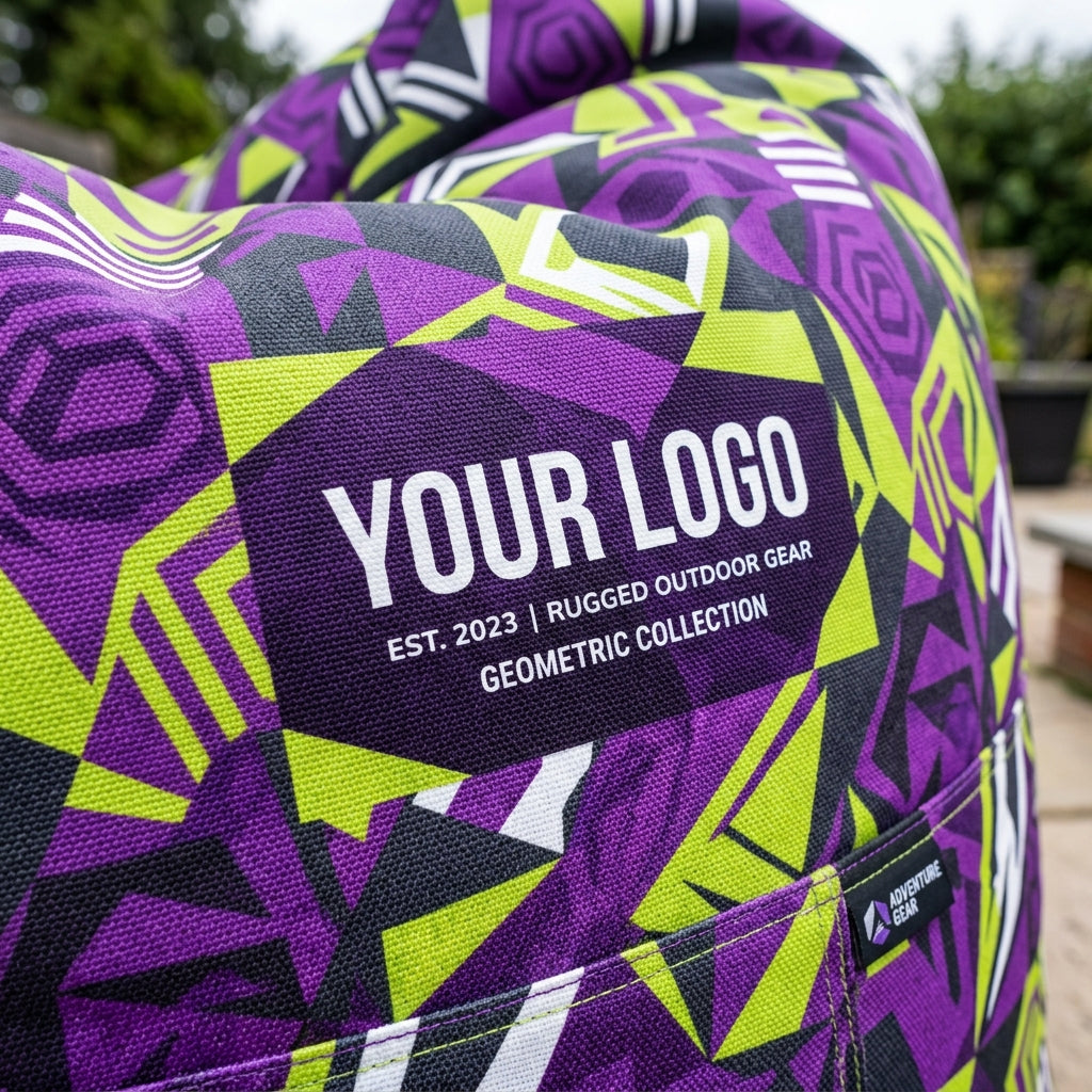 Full colour sublimation print detail on outdoor bean bag