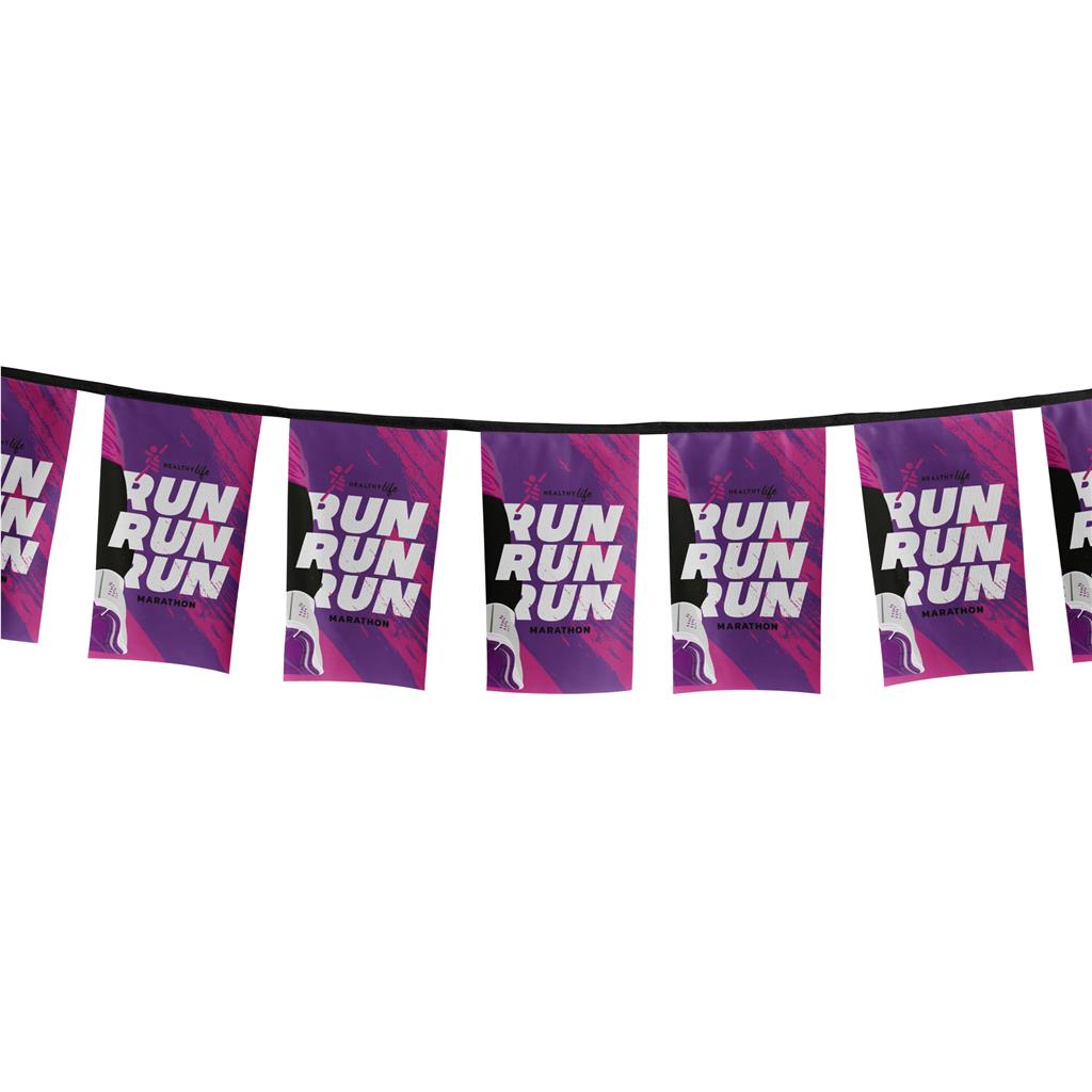 Sublimated Single-Sided Polyester Rectangle Bunting 10m