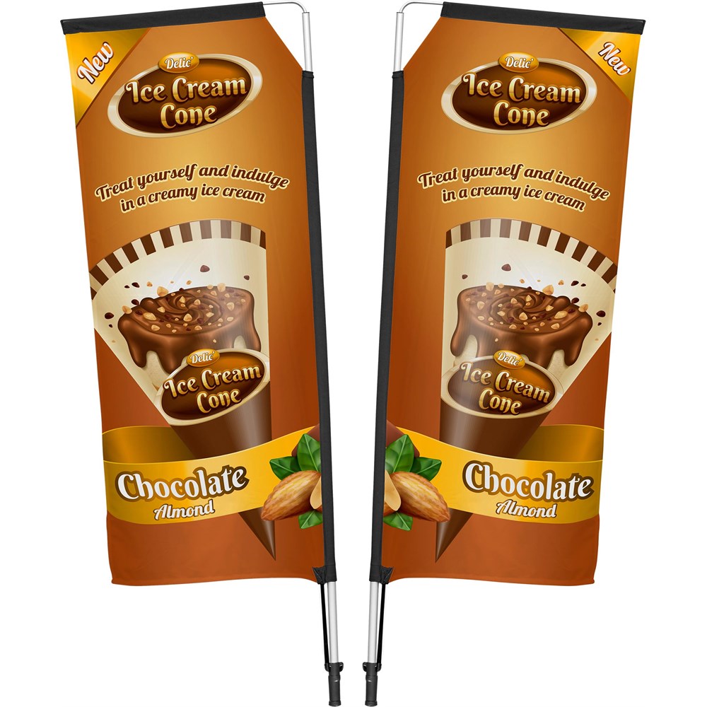 Legend 2M Sublimated Telescopic Double-Sided Flying Banner