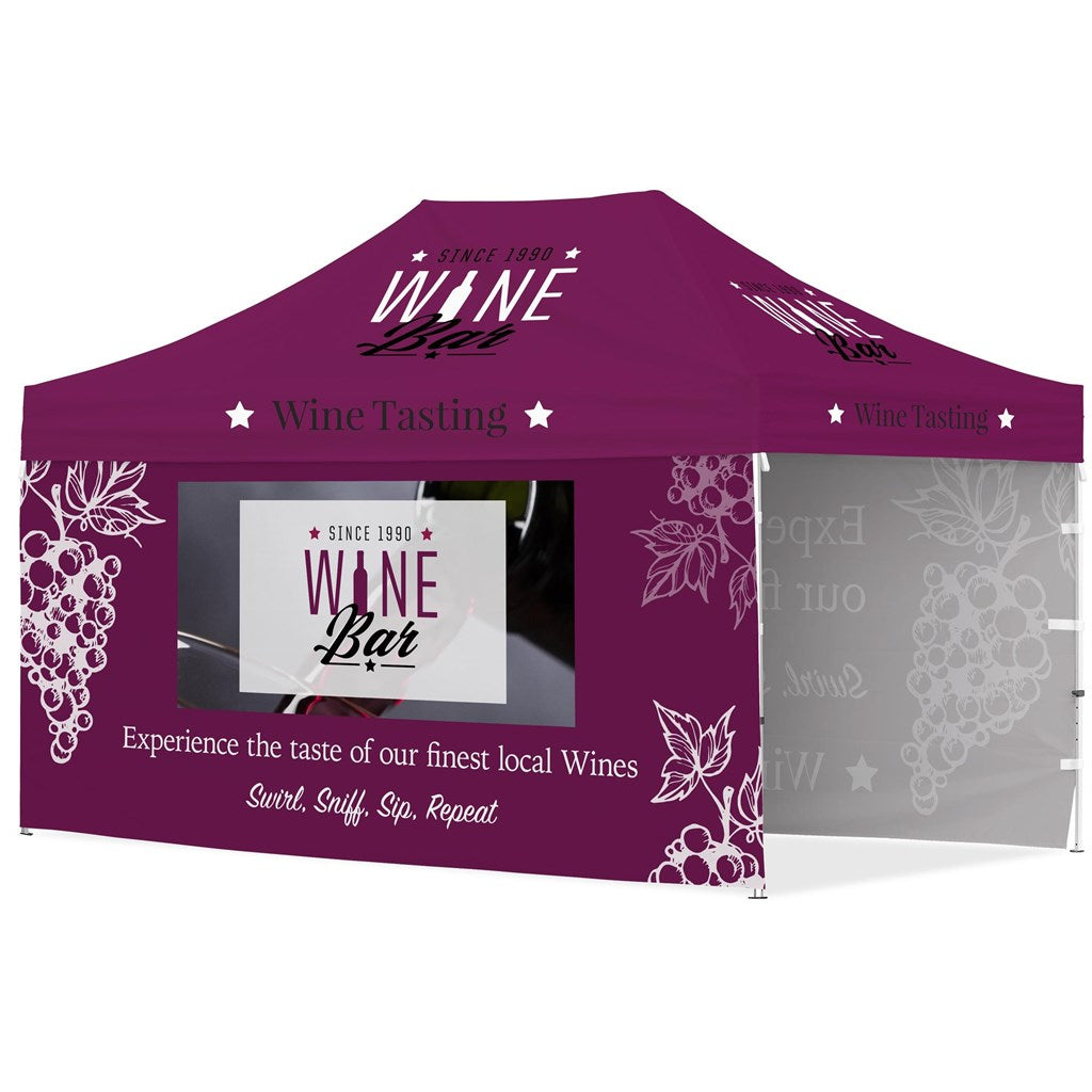 Ovation Sublimated Gazebo 4.5m x 3m - 2 Long Full-Wall Skins