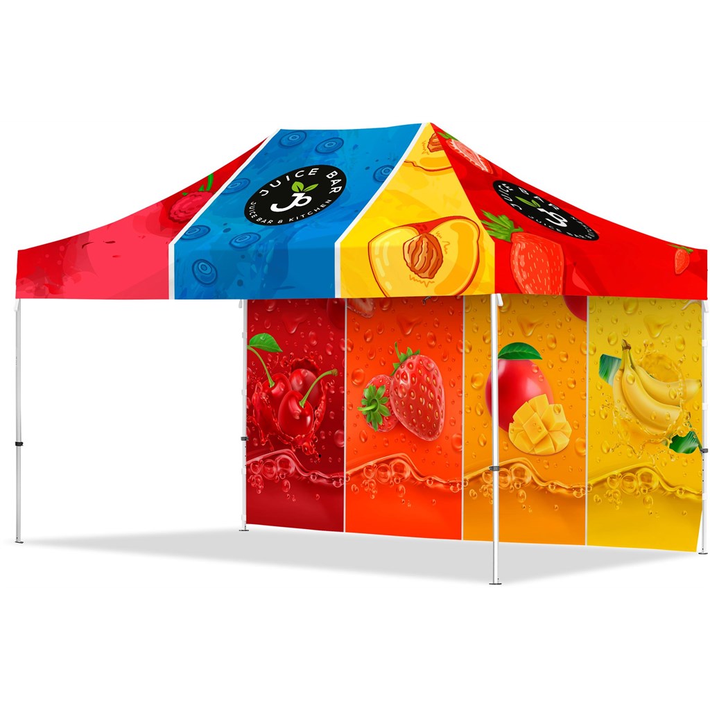 Coated Steel Sublimated Gazebo 4.5m x 3m - 1 Long Full-Wall Skin