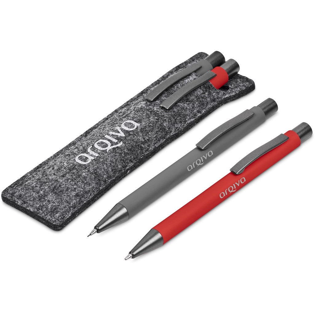 Omaha Ball Pen & Pencil Set - Red
