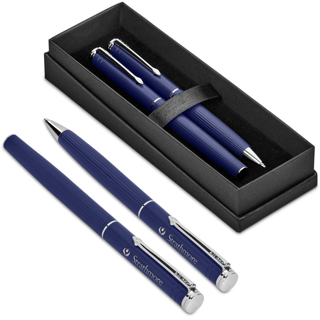 Alex Varga Mollino Ball Pen & Rollerball Set - Navy