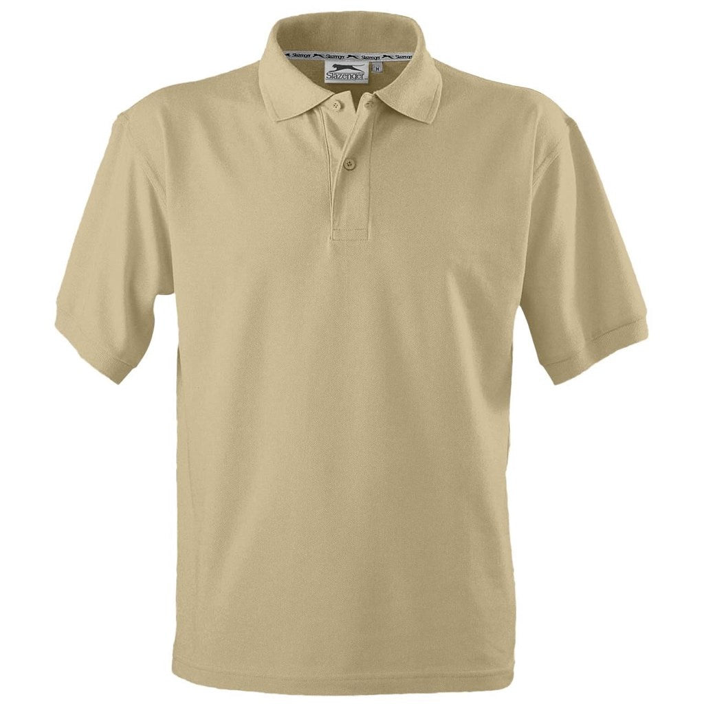 Mens Crest Golf Shirt - Khaki